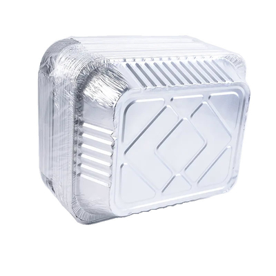 Bandeja desechable del papel del rectángulo de los contenedores de almacenamiento del papel de aluminio del acondicionamiento de los alimentos con las tapas