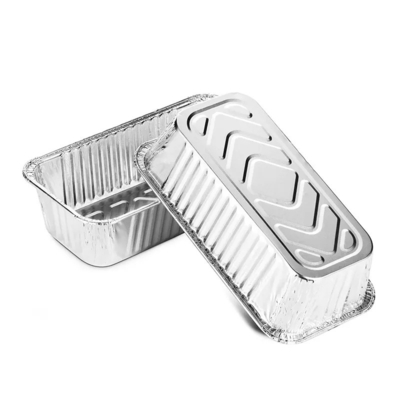 caja disponible de aluminio del envasado de alimentos para llevar de los envases de comida del papel de aluminio 550ml con la tapa