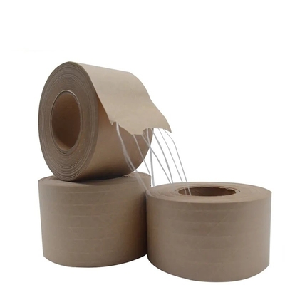 El agua mojada de cinta de papel reforzada amistosa de Eco Kraft activada engomó de cinta de papel