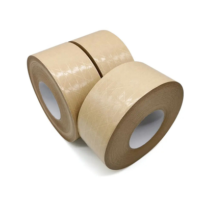 Cinta de papel auta-adhesivo de cinta de papel reforzada fibra de vidrio del paquete de Flatback Kraft