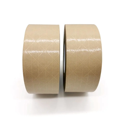 Cinta de papel auta-adhesivo de cinta de papel reforzada fibra de vidrio del paquete de Flatback Kraft