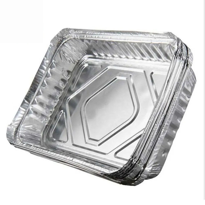 Papel de aluminio medio Tray Disposable Aluminium Foil Take fuera de los envases con la tapa
