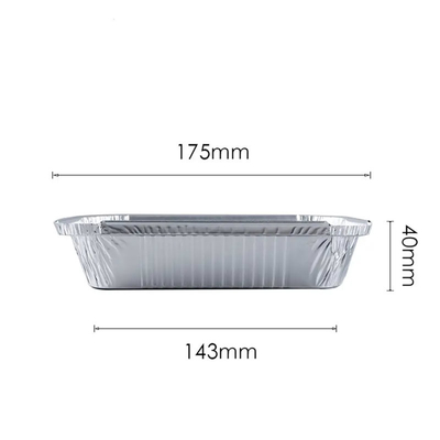Caja para llevar de aluminio oblonga de la comida de los envases de 1 libra 450ml con la tapa