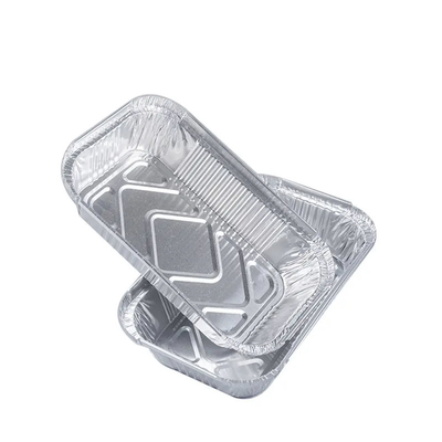Caja para llevar de aluminio oblonga de la comida de los envases de 1 libra 450ml con la tapa