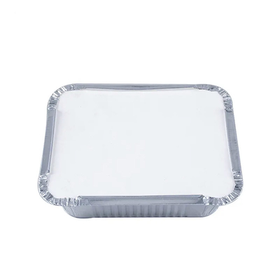 Bandeja desechable del papel del rectángulo de los contenedores de almacenamiento del papel de aluminio del acondicionamiento de los alimentos con las tapas