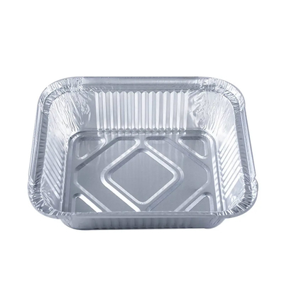 Bandeja desechable del papel del rectángulo de los contenedores de almacenamiento del papel de aluminio del acondicionamiento de los alimentos con las tapas