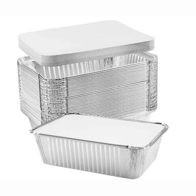 Papel de aluminio del envasado de alimentos para llevar de los envases de comida del papel de aluminio de la categoría alimenticia Tray With Lid