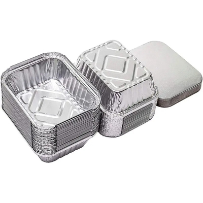 Papel de aluminio del envasado de alimentos para llevar de los envases de comida del papel de aluminio de la categoría alimenticia Tray With Lid