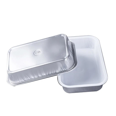 envase disponible del papel de aluminio de la alimentación de la línea aérea del rectángulo 350ml con la tapa