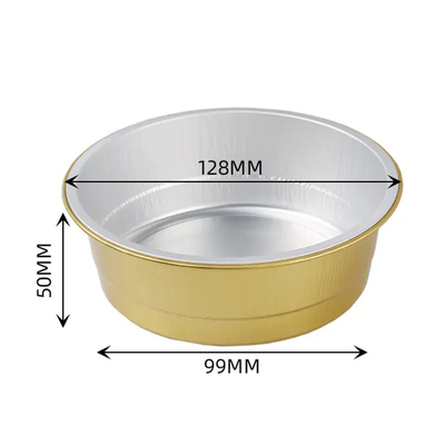 tazas disponibles de la hornada del pudín de Smoothwall de los envases de comida coloridos del papel de aluminio 450ml con la tapa