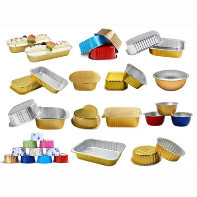 torta que cuece colorida disponible Tray Pan Container del papel de aluminio 750ml